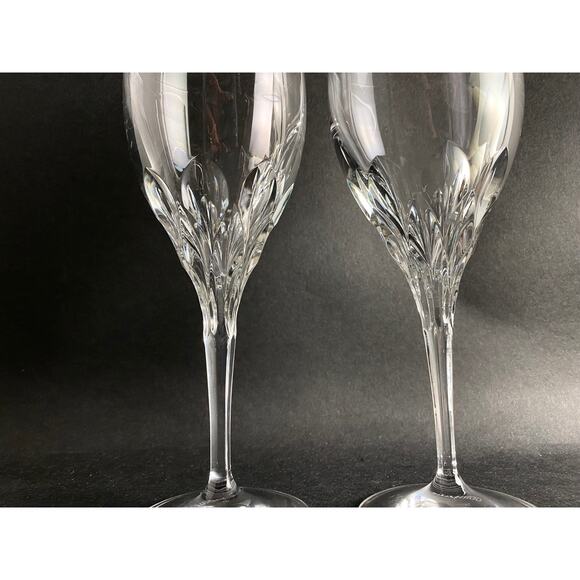 Gorham Diamond Clear Water Goblets - Set of 2 Fine Crystal Stemware - Picture 9 of 10